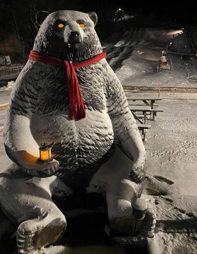 Bear statue at Highlands Outpost.