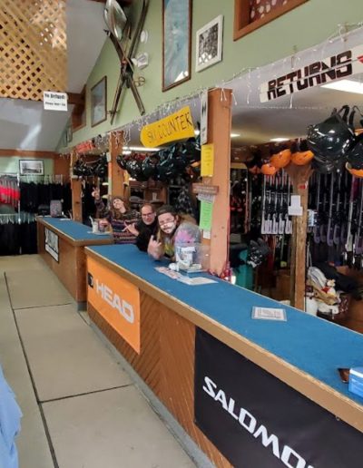 Ski and snowboard equipment rental at ski resort in Boone, NC.