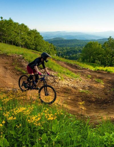 Mountain biking and trails at Beech Mountain ski resort just outside of Boone, NC.
