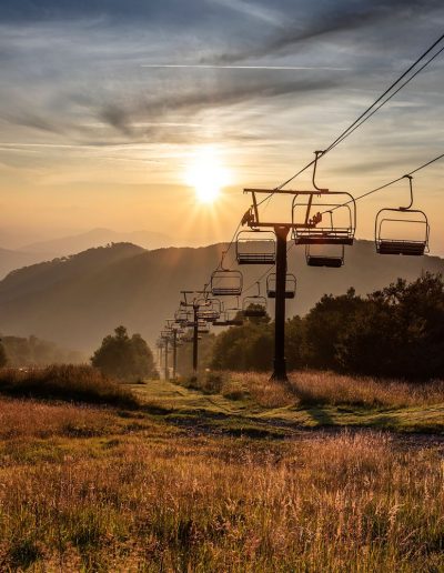 Chair lifts during the summer at Beech Mountain.