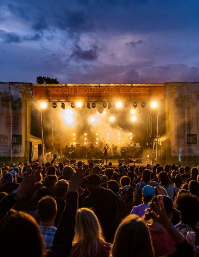 Summer outdoor music festival at Beech Mountain ski resort.