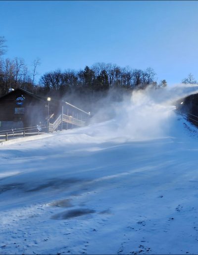 Snow making at Black bear snow tubing in Hendersonville, NC.
