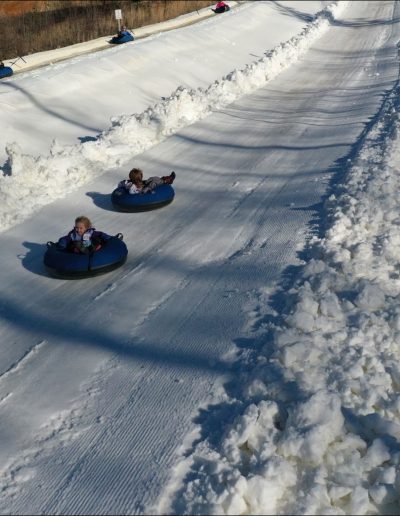 Snow tubing near Asheville, NC.