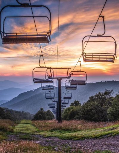 Scenic view with chairlift rides near Boone, NC.