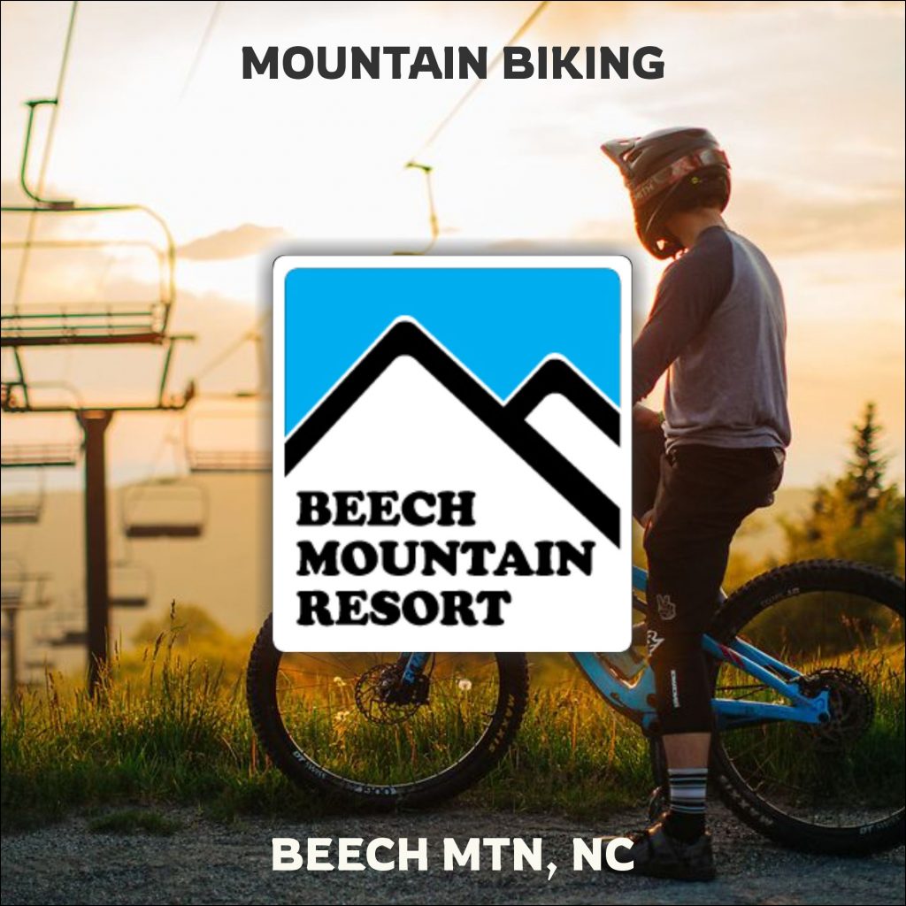 Man on mountain bike enjoying mountain biking near Banner Elk, NC.