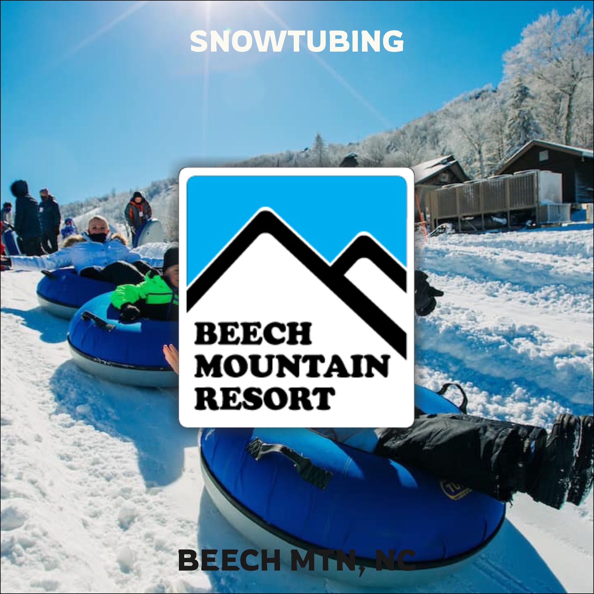 People snowtubing near Banner Elk, NC.