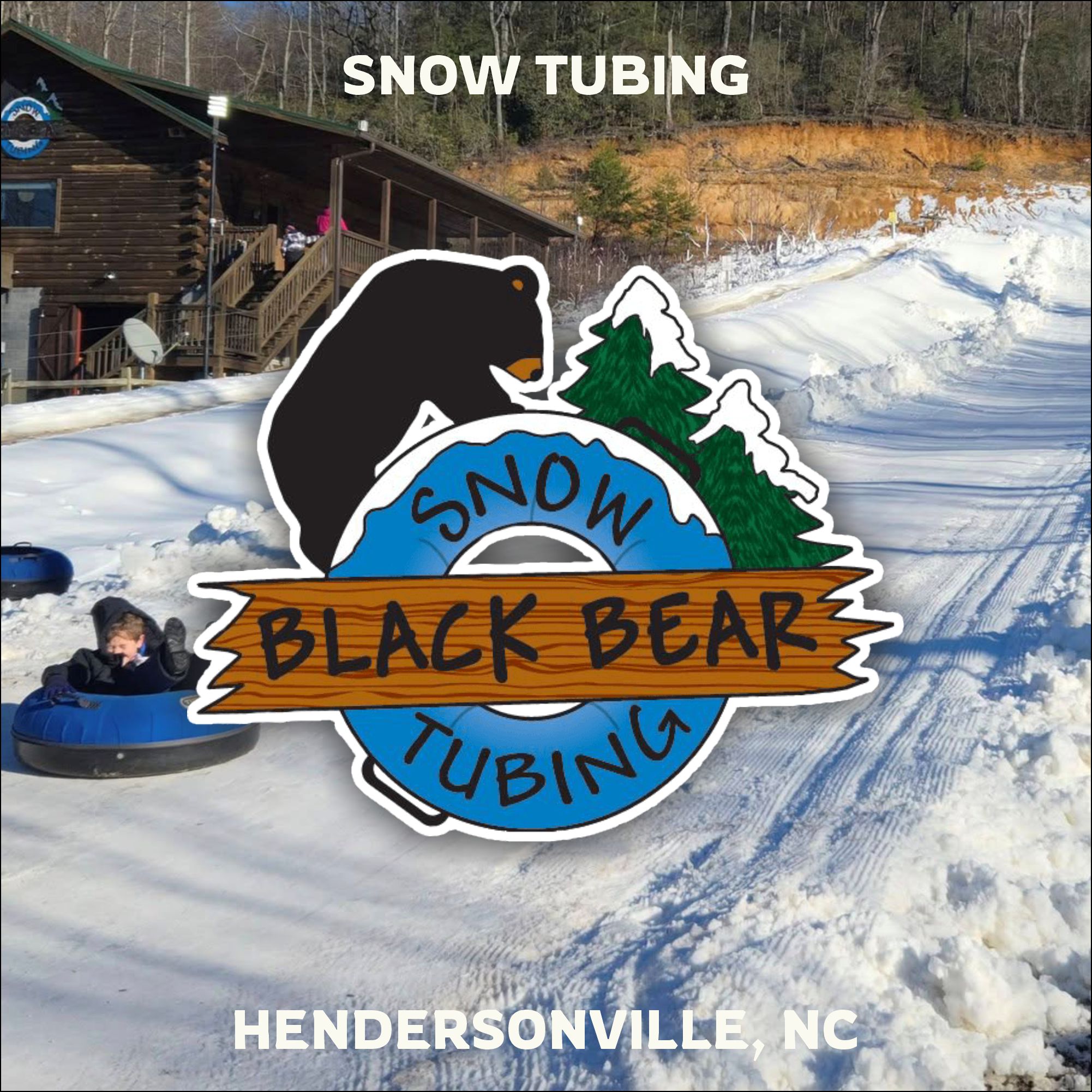 Snowtubing on mountain near Asheville, NC.