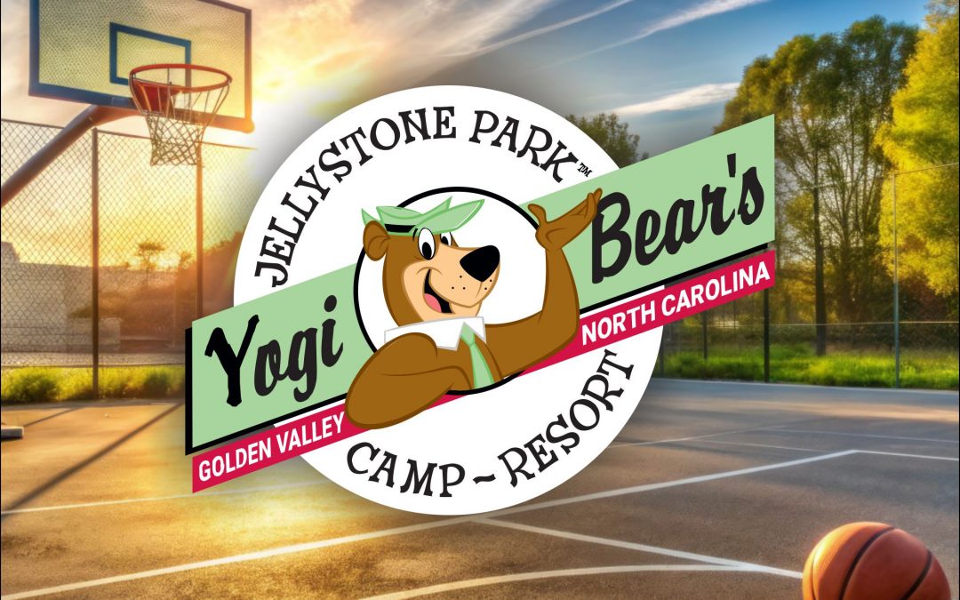 Outdoor basketball court at Jellystone Park Golden Valley in Bostic, NC.