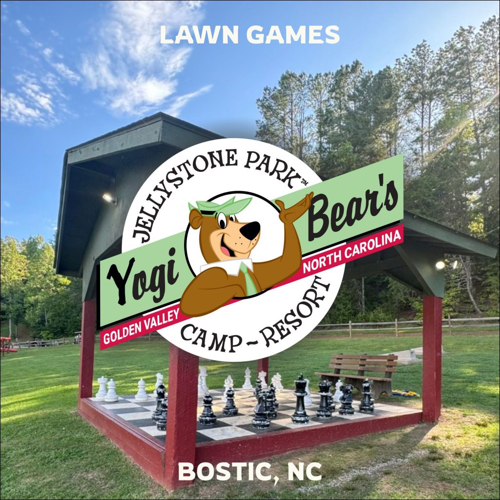 Featured image for lawn games at yogi bear campground in North Carolina mountains.