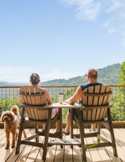 People enjoying mountain views at Jellystone campground near Charlotte, NC.
