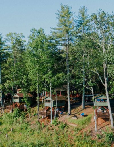 Campground cabin rentals at campground in NC mountains.