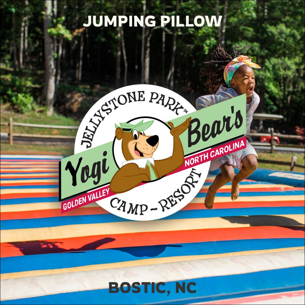 Featured image for jumping pillow at Jellystone Park near Valdese, NC.
