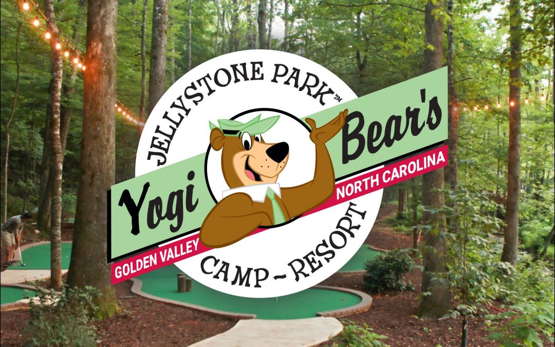 Outdoor mini golf course at Jellystone Park campground near Morganton, NC.