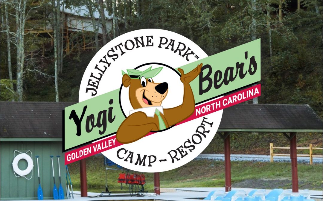 Pedal boats for rent at lake at Jellystone Park near Black Mountain, NC.