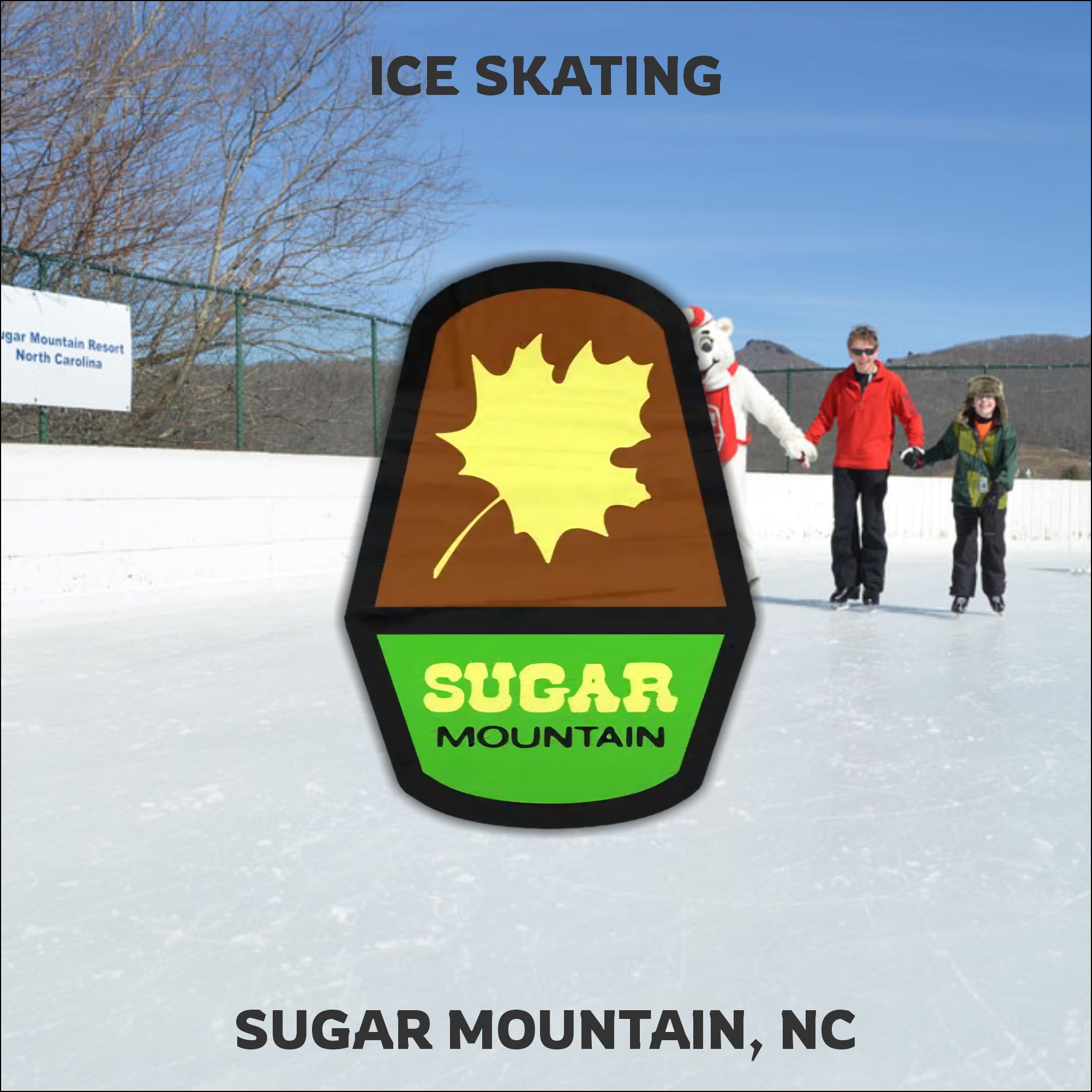 Featured image for ice skating at Sugar Mountain resort near Banner Elk, NC.