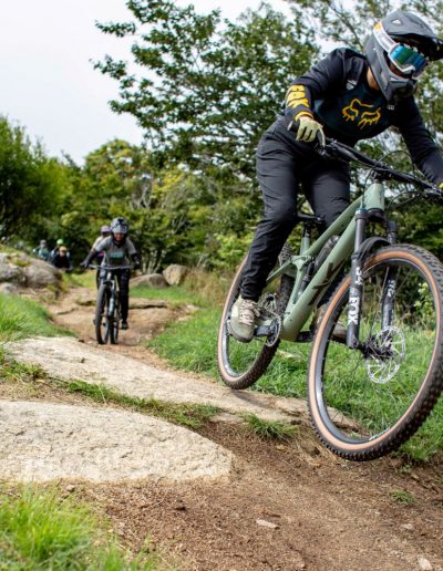 People mountain biking at Sugar Mountain ski resort near Johnson City, TN.