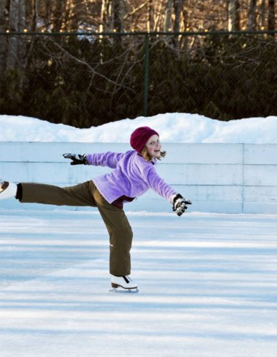 Girl ice skating at Sugar Mountain resort near Morganton, NC.