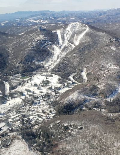 Overhead shot of Sugar Mountain in Sugar Mountain, NC.