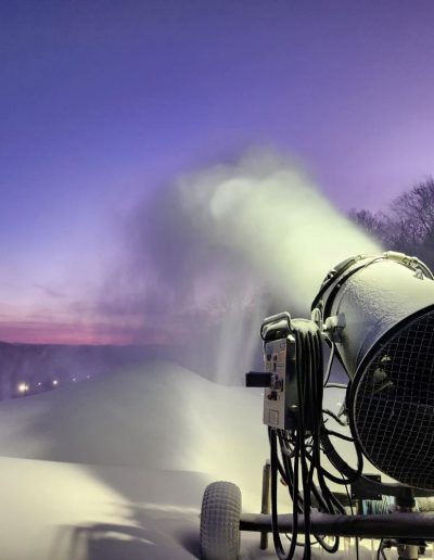 Snowmaking at snow tubing park near Charlotte, NC, Hawksnest.