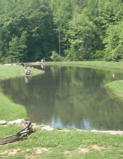 Estes Creek trout pond NC mountain fishing