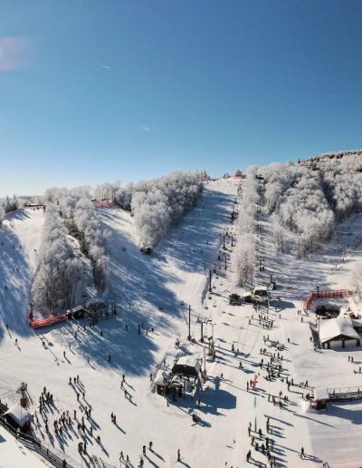 Overhead view of ski resort in Blowing Rock, NC.