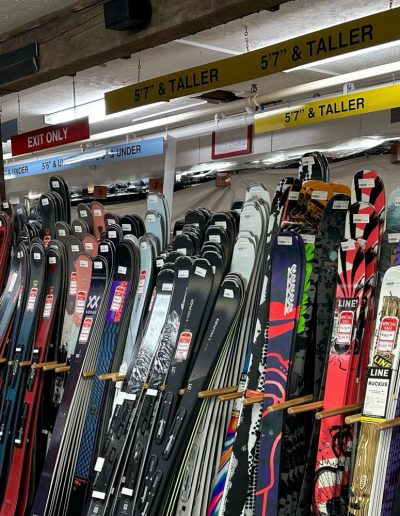 Skis for sale at ski shop at Appalachian Ski Mtn.