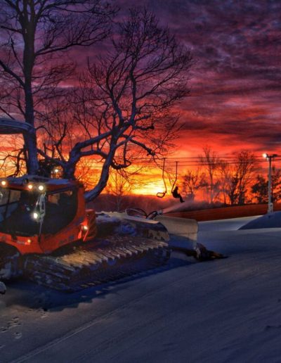 Snow making at ski resort in North Carolina mountains.