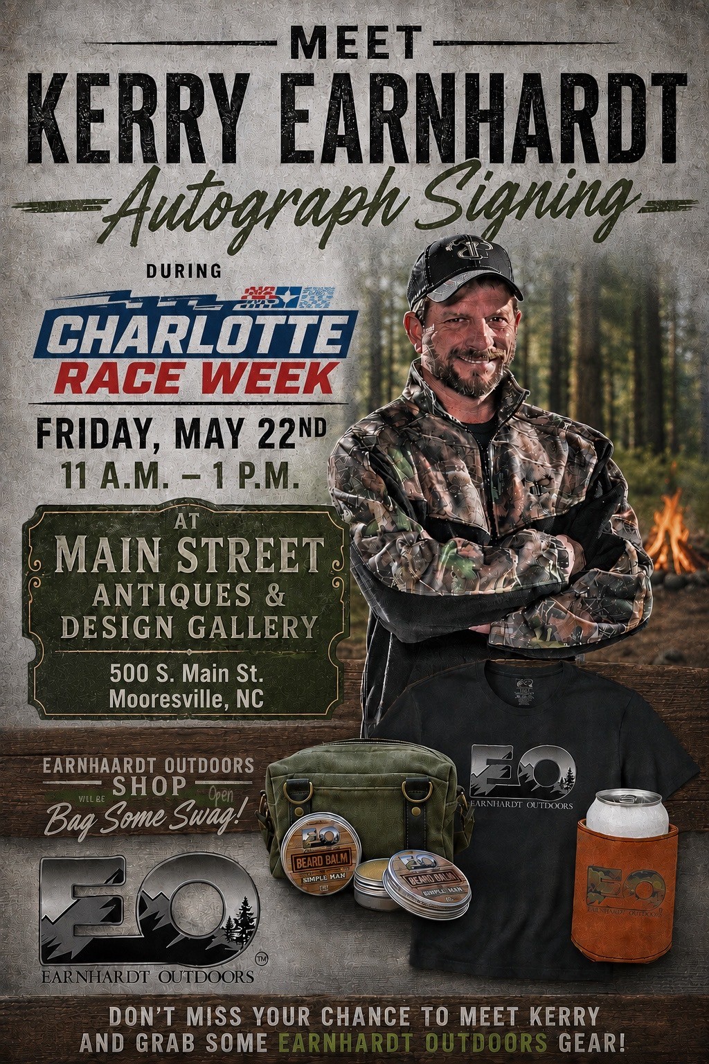 Kerry Earnhardt ad for signing event on May 22, 2026. 