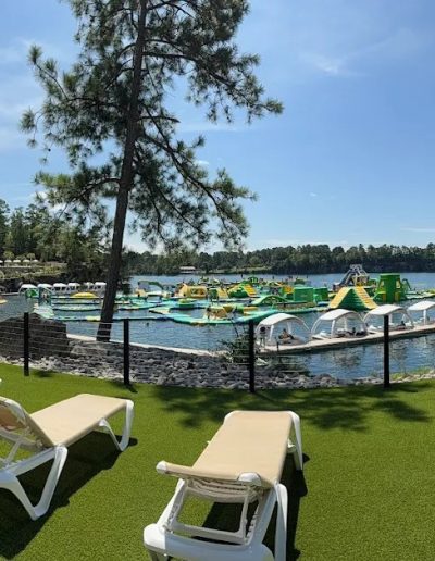 Families spending the day at Fantasy Lake Water Park in Wake Forest North Carolina
