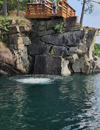 North Carolina lake inflatable park with slides and obstacle course at Fantasy Lake