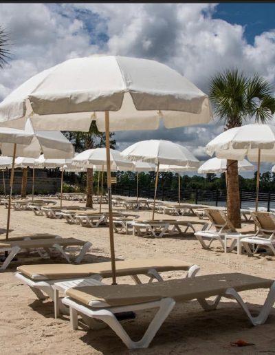 Lakefront swimming and inflatable aqua park at Fantasy Lake in Wake Forest North Carolina