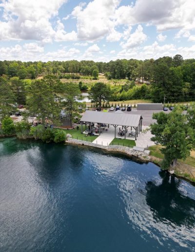 Fantasy Lake Water Park lake beach and floating playground in Wake Forest NC