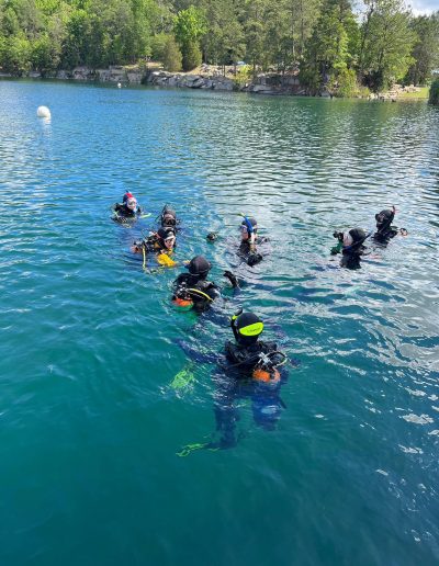 Scuba diving at Fantasy Lake Adventure Park in Wake Forest NC