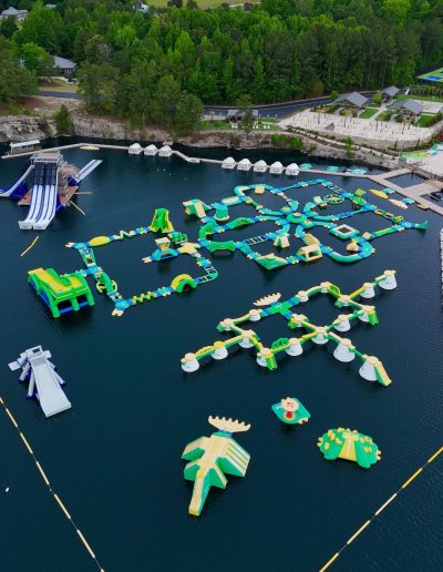 Fantasy Lake cliff jumping and floating water park adventure