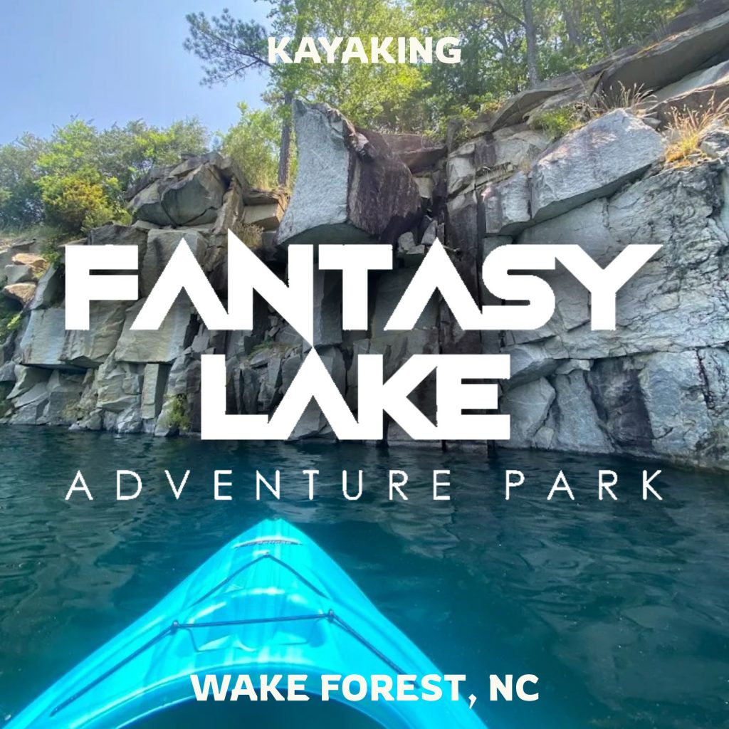 Fantasy Lake Water Park in Wake Forest North Carolina with lake inflatables and swimming areas