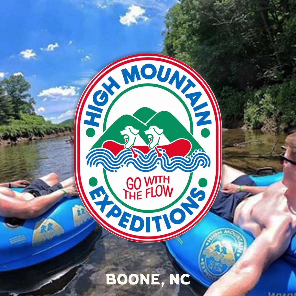 High Mountain Expeditions river tubing on the New River near Boone NC