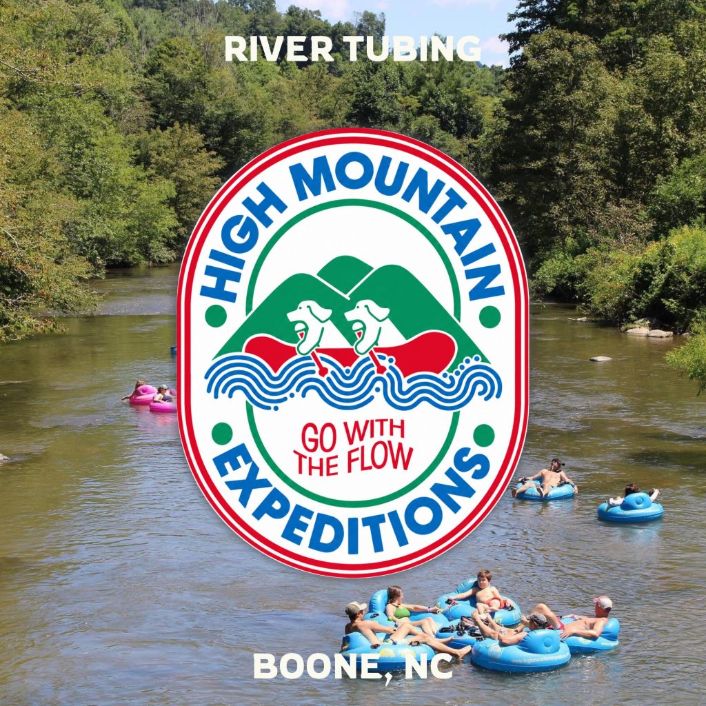 Summer tubing activity at High Mountain Expeditions New River Outpost