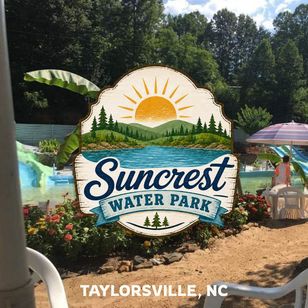 Swimmers enjoying the country swimming-hole atmosphere at Sun Crest Water Park