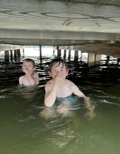 Kids swimming at Camp Clearwater