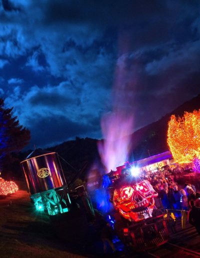 Guests at Tweetsie Railroad during the Ghost Train event