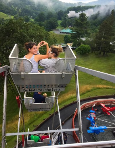 Guests riding Barrels of Fun at Tweetsie Railroad