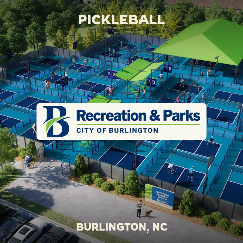 Pickleball at Burlington City Park in Burlington, North Carolina.