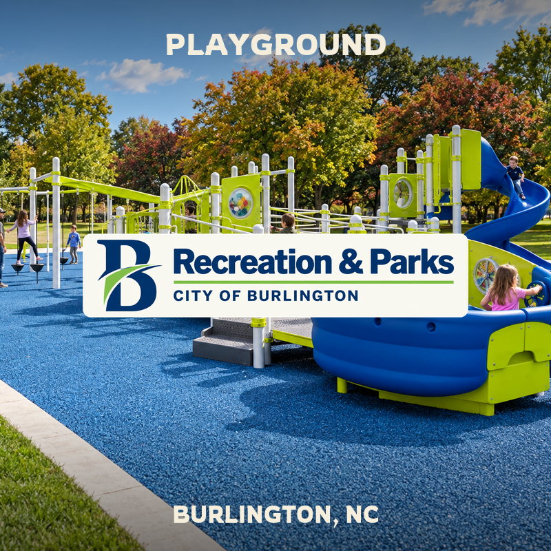 Playground at Burlington City Park in Burlington, North Carolina.