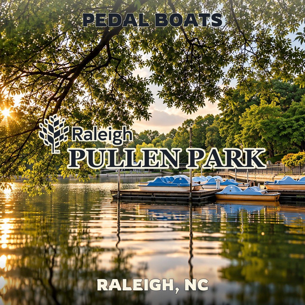 Pedal boats at Pullen Park in Raleigh, NC