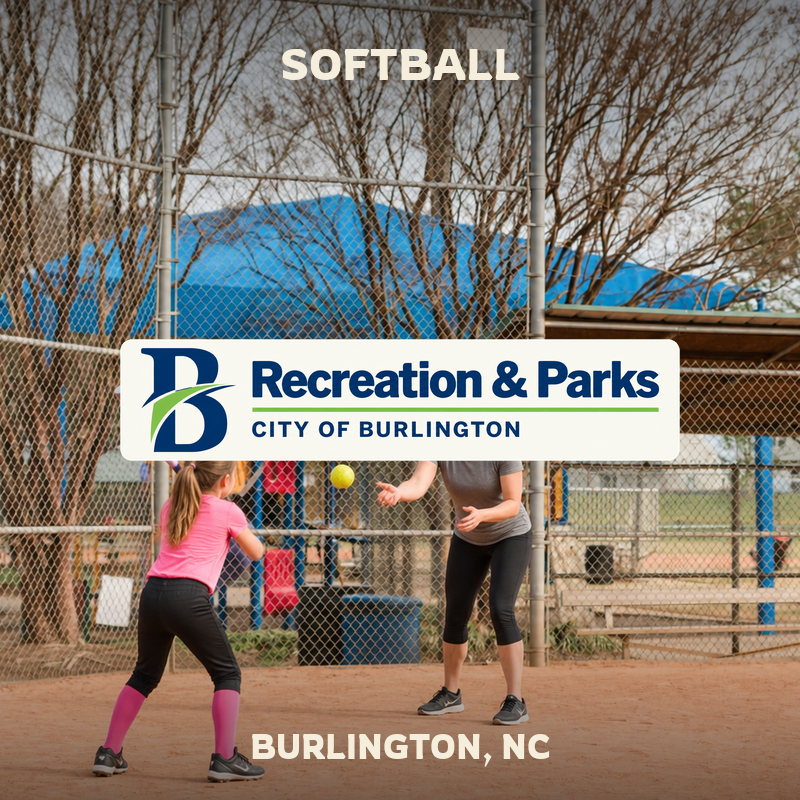 Softball at Burlington City Park in Burlington, North Carolina.