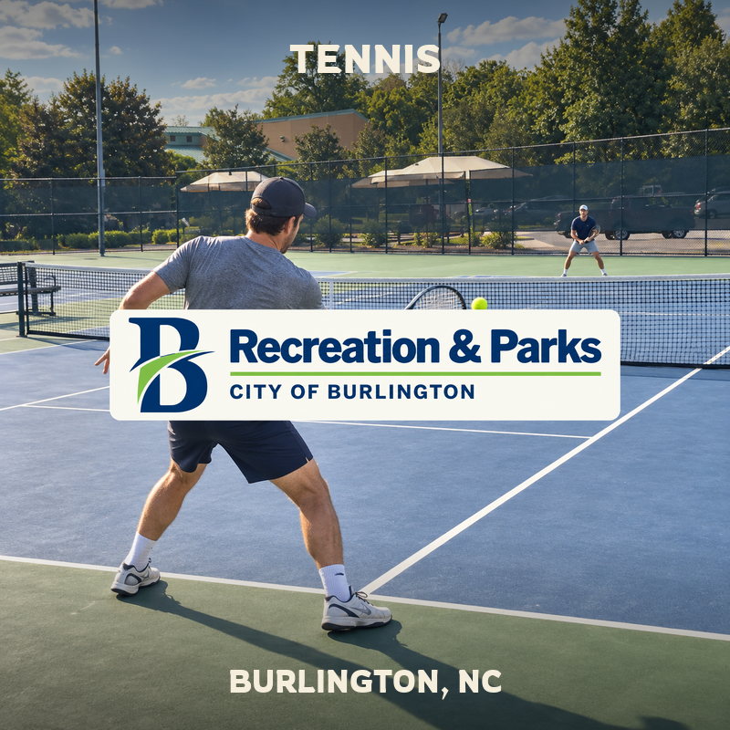 Tennis at Burlington City Park in Burlington, North Carolina.