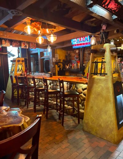 Western-themed restaurant dining room at Deadwood near Williamston, NC