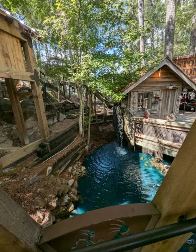 Wooden footbridge over a water channel at Deadwood near Williamston, NC