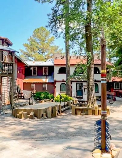 Open square lined with Western-style buildings at Deadwood near Williamston, NC