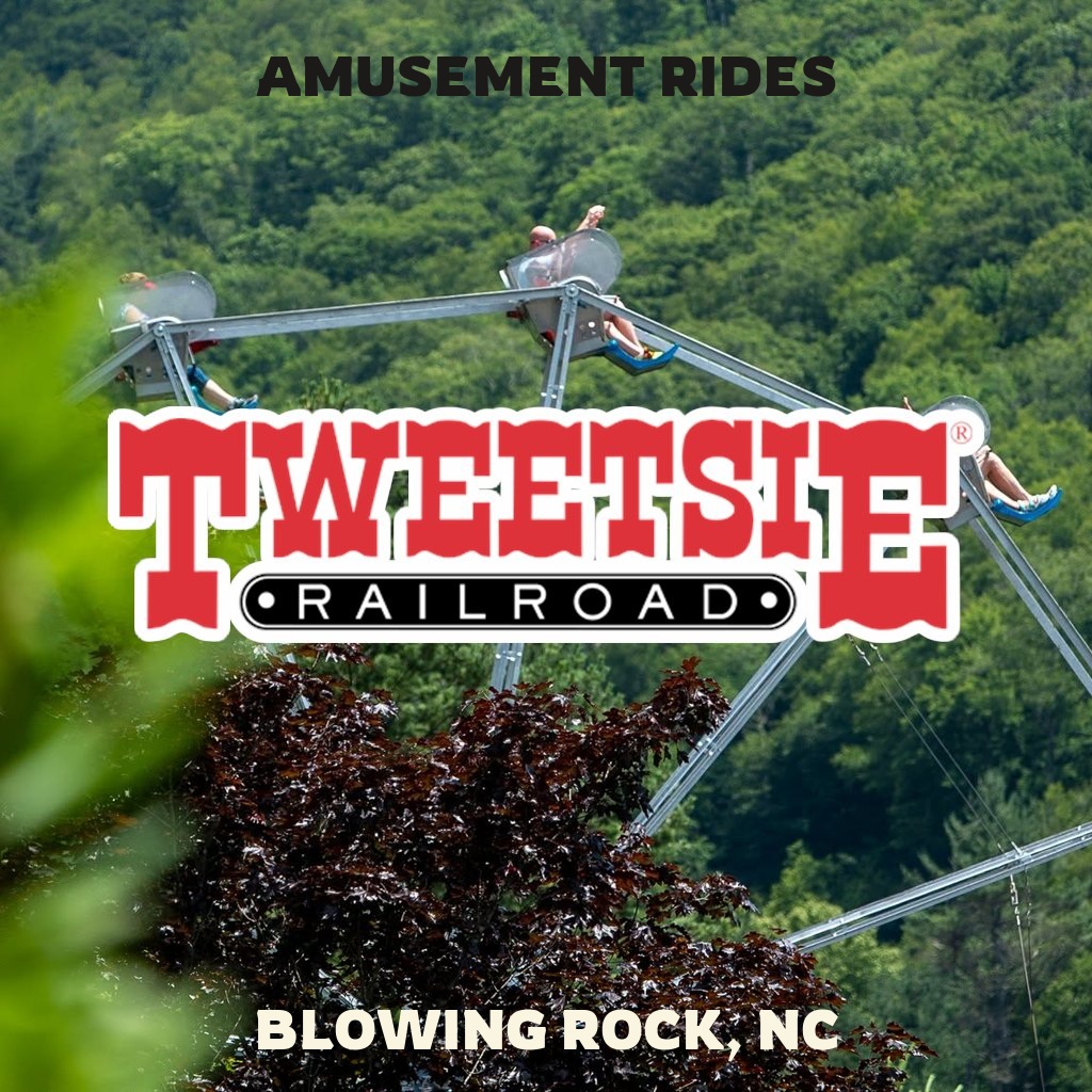 Amusement rides at Tweetsie Railroad in Blowing Rock, NC